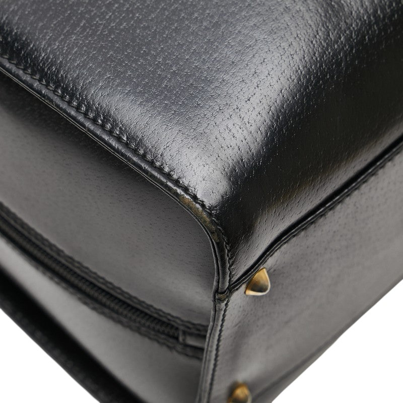 グッチ オールドグッチ ボストンバッグ ショルダーバッグ 2WAY 000 109 0112 ブラック レザー レディース GUCCI 【中古】