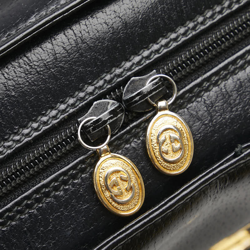 グッチ オールドグッチ ボストンバッグ ショルダーバッグ 2WAY 000 109 0112 ブラック レザー レディース GUCCI 【中古】
