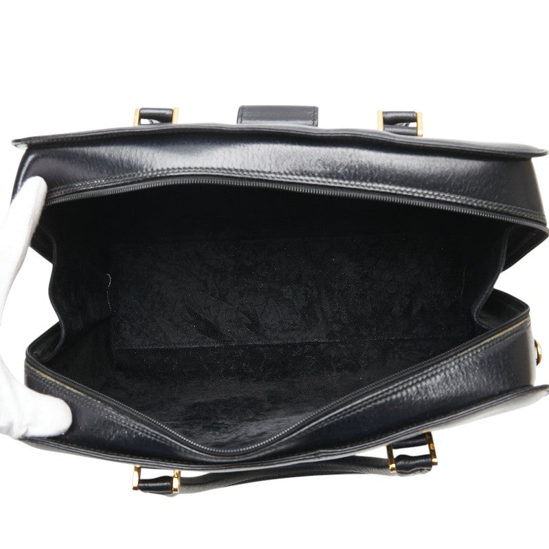 グッチ オールドグッチ ボストンバッグ ショルダーバッグ 2WAY 000 109 0112 ブラック レザー レディース GUCCI 【中古】