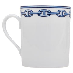 エルメス シェーヌダンクル マグカップ ホワイト ブルー 陶器 レディース HERMES 【中古】