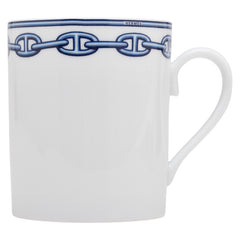 エルメス シェーヌダンクル マグカップ ホワイト ブルー 陶器 レディース HERMES 【中古】