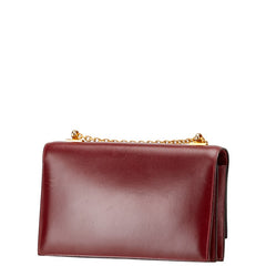 エルメス リングドゥ チェーン ショルダーバッグ ルージュアッシュ レッド ボックスカーフ レディース HERMES 【中古】