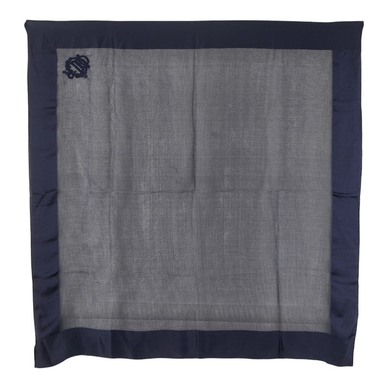 クリスチャンディオール 大判 スカーフ ネイビー シルク レディース Christian Dior 【中古】