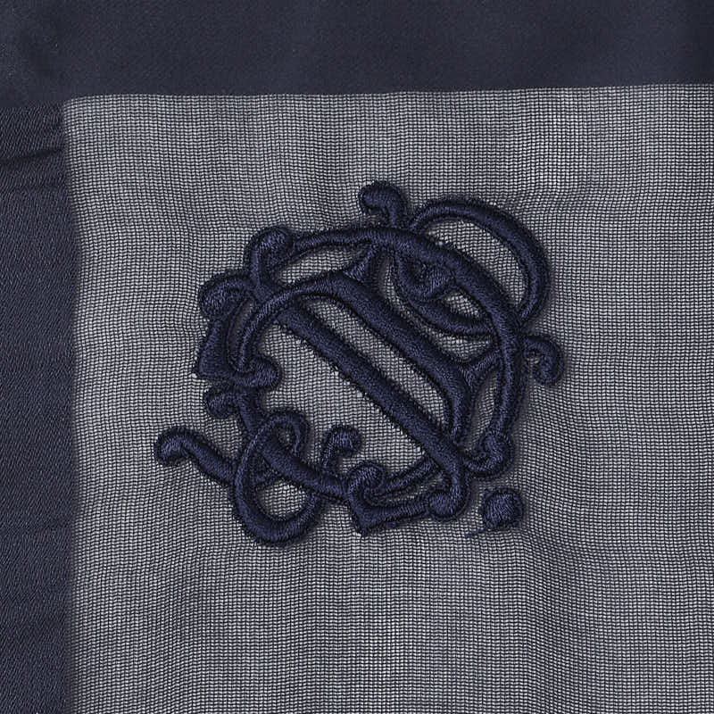 クリスチャンディオール 大判 スカーフ ネイビー シルク レディース Christian Dior 【中古】