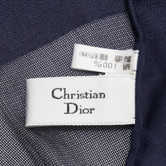 クリスチャンディオール 大判 スカーフ ネイビー シルク レディース Christian Dior 【中古】