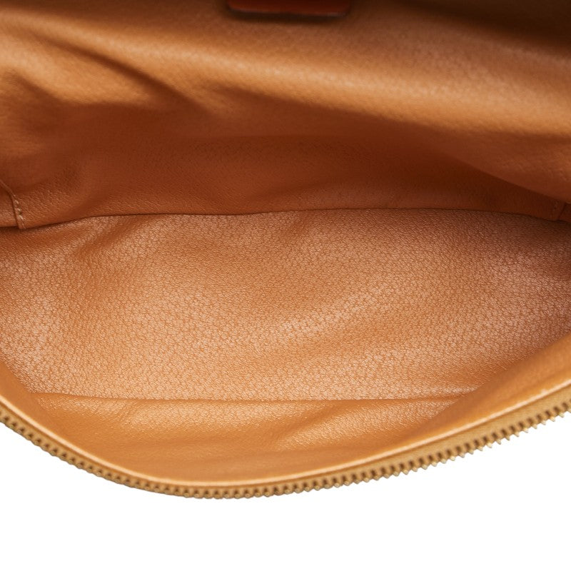 セリーヌ マカダム ハンドバッグ バニティバッグ ブラウン PVC レザー レディース CELINE 【中古】