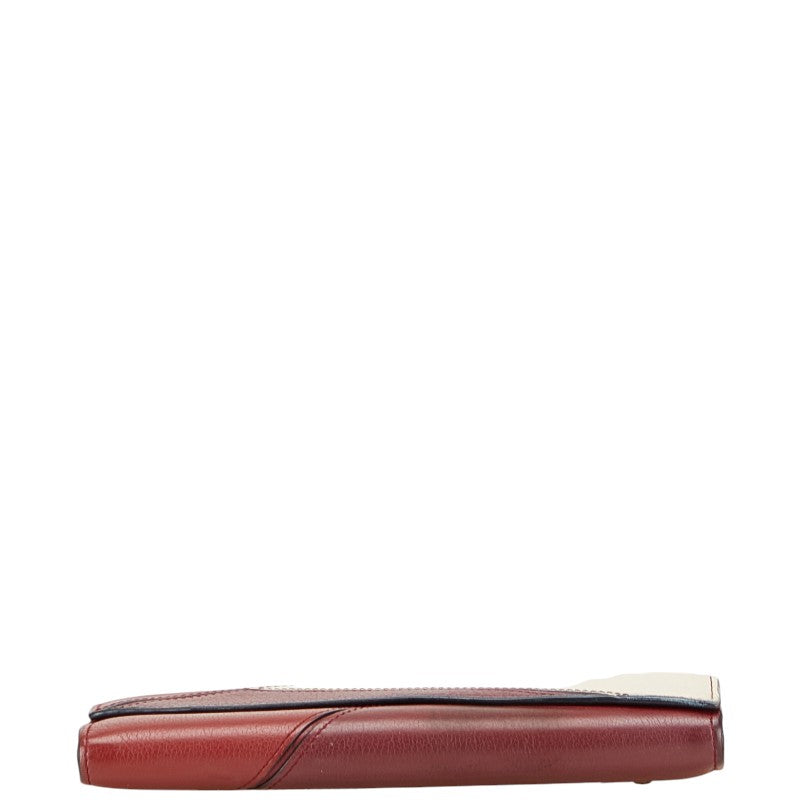 ロエベ パズル 長財布 コンチネンタルウォレット レッド ホワイト レザー レディース LOEWE 【中古】