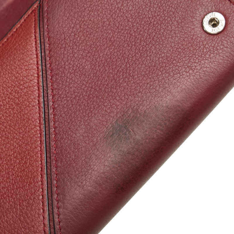ロエベ パズル 長財布 コンチネンタルウォレット レッド ホワイト レザー レディース LOEWE 【中古】