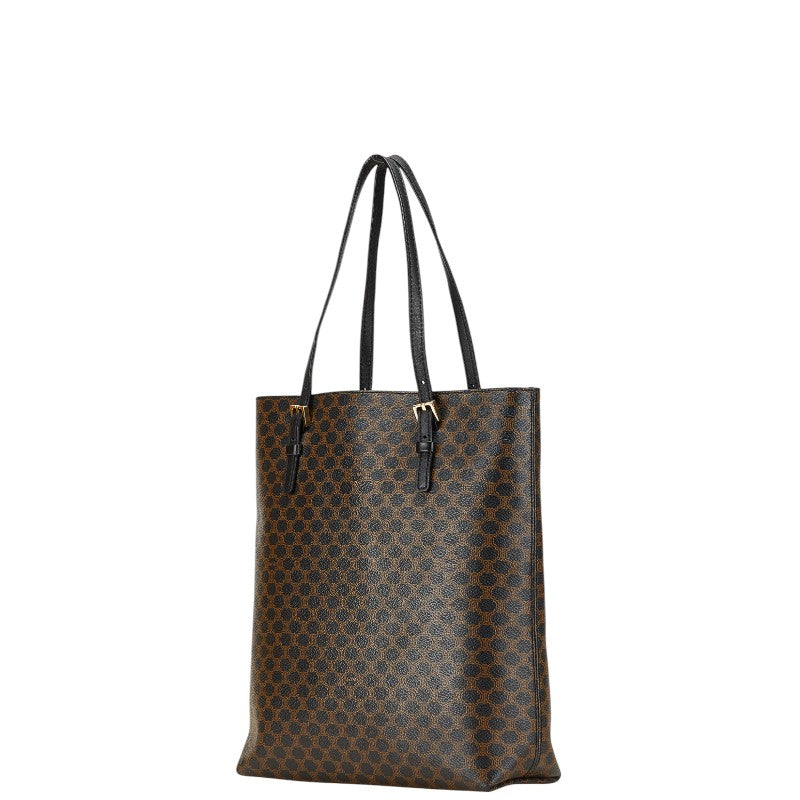 セリーヌ マカダム ハンドバッグ ブラック PVC レザー レディース CELINE 【中古】
