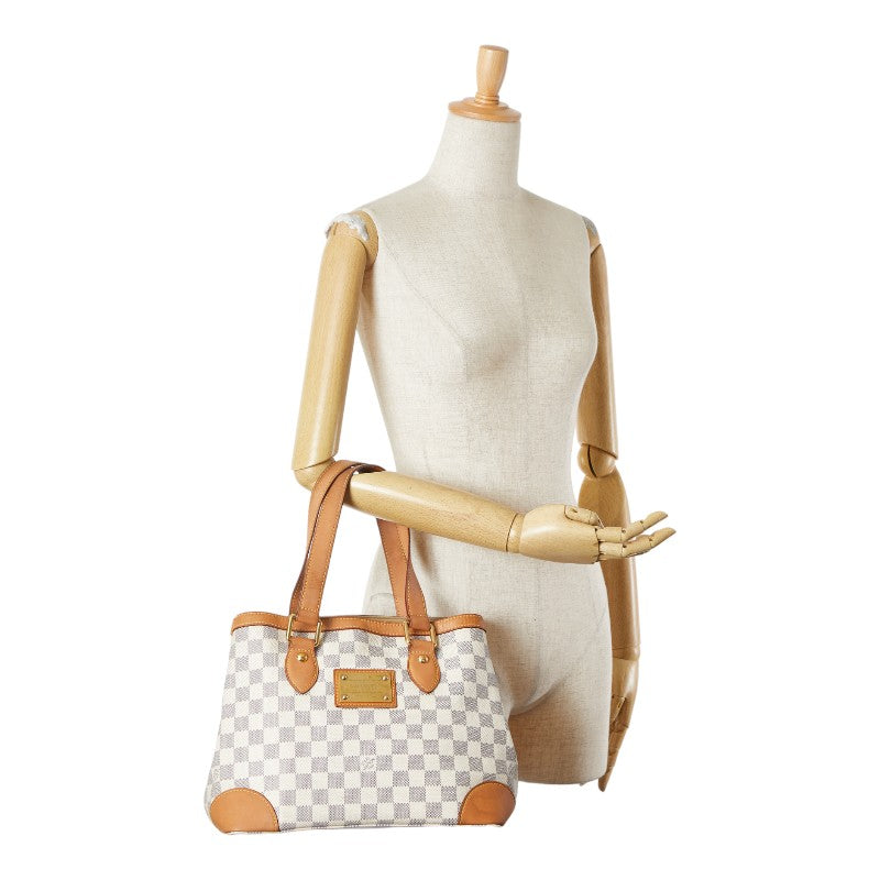 ルイ ヴィトン ダミエ アズール ハムステッド PM ハンドバッグ N51207 ホワイト PVC レザー レディース LOUIS VUITTON 【中古】