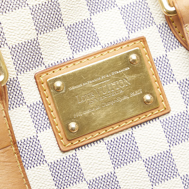 ルイ ヴィトン ダミエ アズール ハムステッド PM ハンドバッグ N51207 ホワイト PVC レザー レディース LOUIS VUITTON 【中古】
