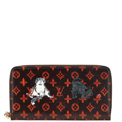 ルイ ヴィトン モノグラムキャット キャットグラム ジッピーウォレット ラウンドファスナー 長財布 M63875 マロン オレンジ PVC レザー レディース LOUIS VUITTON 【中古】