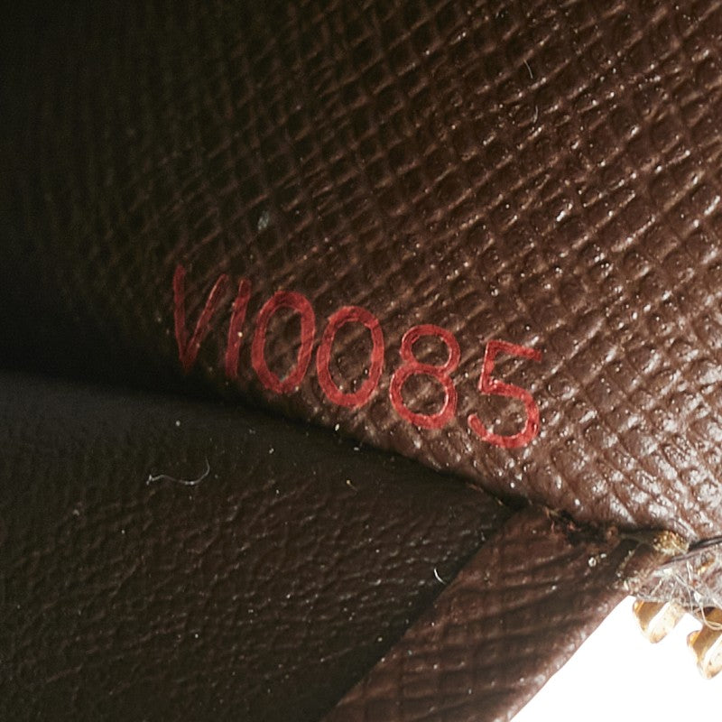ルイ ヴィトン ダミエ ジッピー オーガナイザー 長財布 N60003 ブラウン PVC レザー レディース LOUIS VUITTON 【中古】