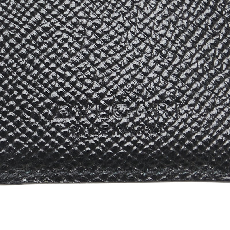 ブルガリ ブルガリブルガリ 三つ折り財布 コンパクトウォレット ブラック シルバー金具 レザー レディース BVLGARI 【中古】