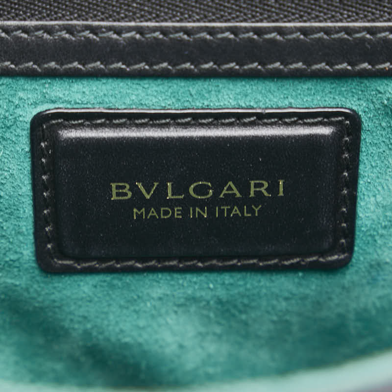 ブルガリ ブルガリブルガリ デュエット ハンドバッグ ブラック レザー パイソン レディース BVLGARI 【中古】