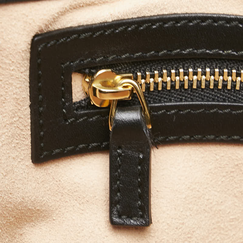 グッチ バンブー ニムフェア ハンドバッグ ショルダーバッグ 2WAY 453767 ブラック レザー レディース GUCCI 【中古】