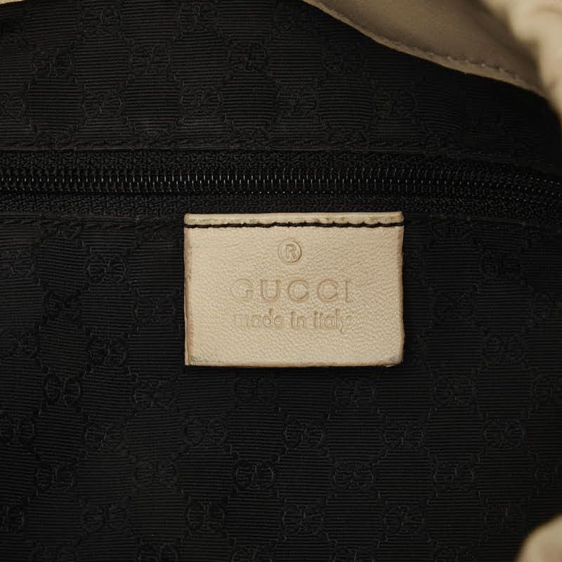 グッチ タッセル ハンドバッグ トートバッグ 001 4403 ホワイト アイボリー レザー レディース GUCCI 【中古】