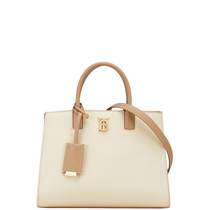 バーバリー フランシスミニ ハンドバッグ ショルダーバッグ 2WAY 8072522 ベージュ ブラウン グレインレザー レディース BURBERRY 【中古】