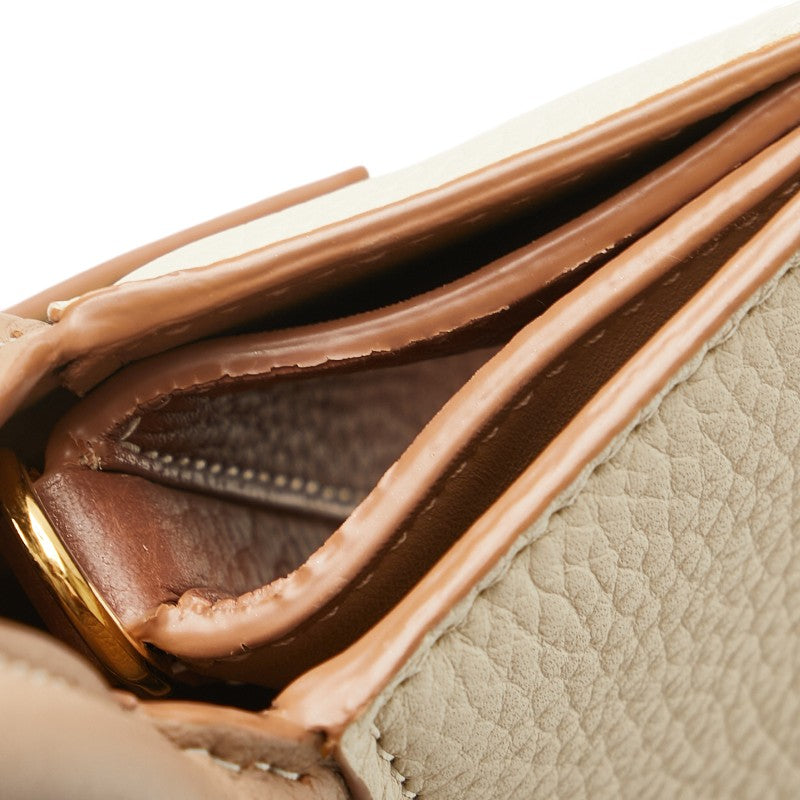 バーバリー フランシスミニ ハンドバッグ ショルダーバッグ 2WAY 8072522 ベージュ ブラウン グレインレザー レディース BURBERRY 【中古】