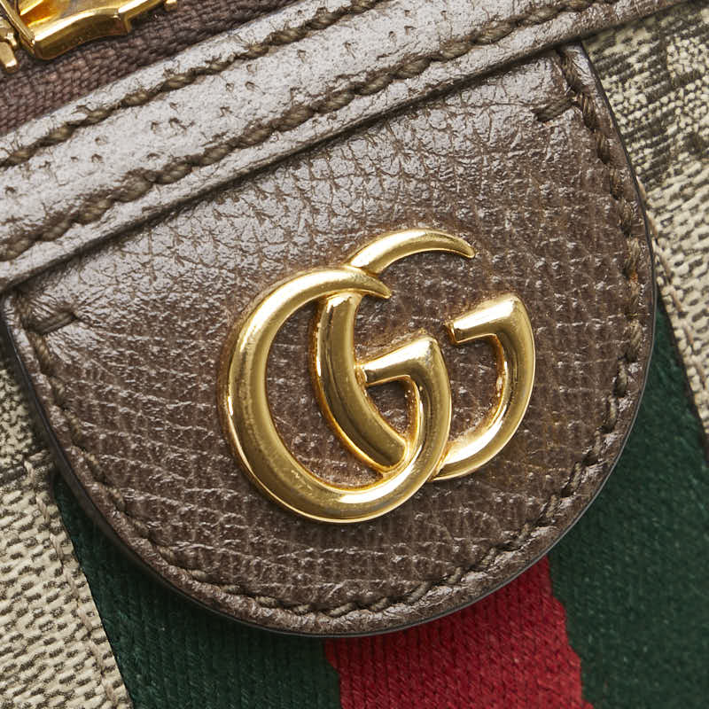 グッチ GGスプリーム オフィディア 斜め掛け ショルダーバッグ 499621 ベージュ ブラウン PVC レザー レディース GUCCI 【中古】