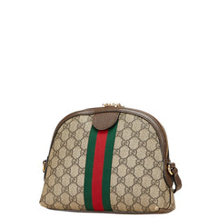 グッチ GGスプリーム オフィディア 斜め掛け ショルダーバッグ 499621 ベージュ ブラウン PVC レザー レディース GUCCI 中古