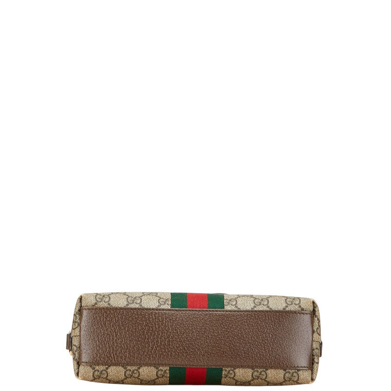グッチ GGスプリーム オフィディア 斜め掛け ショルダーバッグ 499621 ベージュ ブラウン PVC レザー レディース GUCCI 【中古】