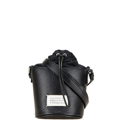 マルタンマルジェラ メゾンマルジェラ11 5AC マイクロ バケットバッグ ショルダーバッグ S56WG0164 ブラック レザー ナイロン レディース MARTIN MARGIELA 【中古】