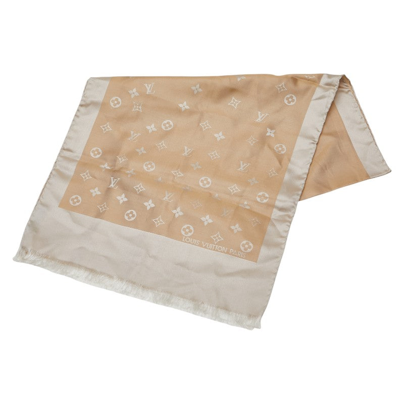 ルイ ヴィトン モノグラム エシャルプ カプリ スカーフ M71051 ゴールド ブラウン シルク レディース LOUIS VUITTON 【中古】