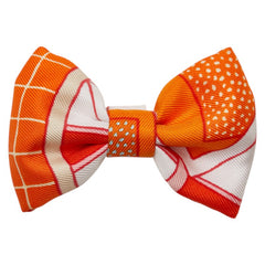 エルメス ツイリー リボン付き スカーフ ネクタイ オレンジ マルチカラー シルク レディース HERMES 【中古】