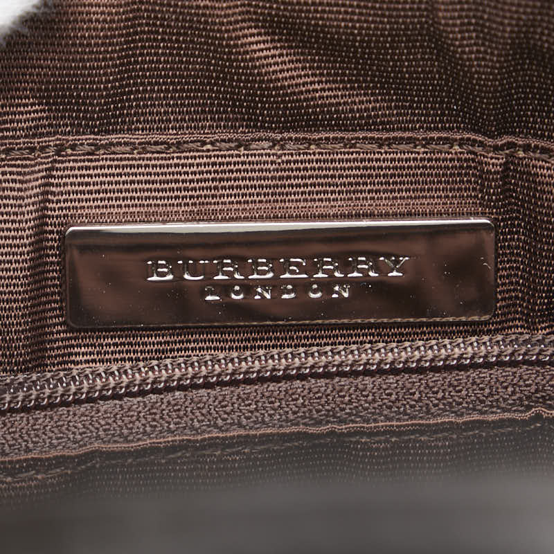 バーバリー ステッチ ハンドバッグ ブラウン レザー スウェード レディース BURBERRY 【中古】