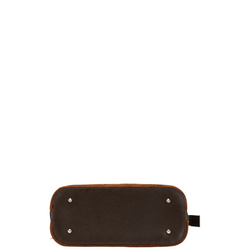 バーバリー ステッチ ハンドバッグ ブラウン レザー スウェード レディース BURBERRY 【中古】