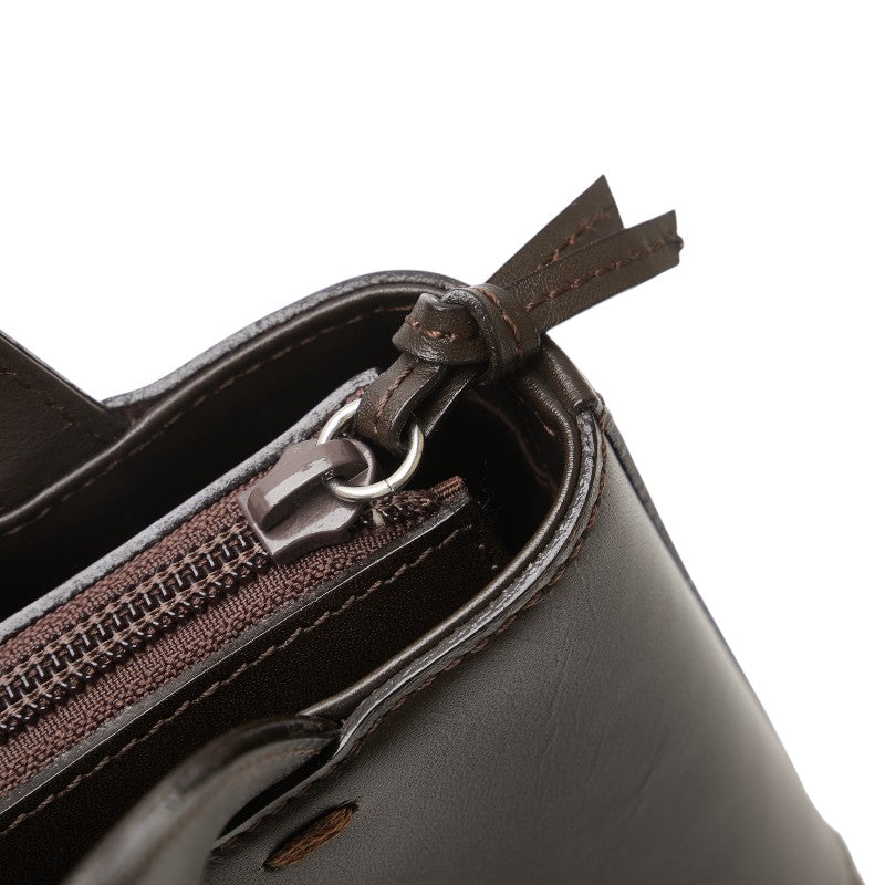 バーバリー ステッチ ハンドバッグ ブラウン レザー スウェード レディース BURBERRY 【中古】