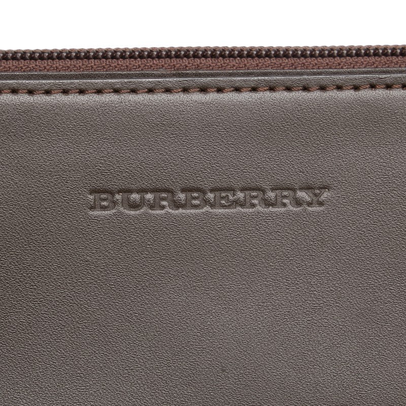 バーバリー ステッチ ハンドバッグ ブラウン レザー スウェード レディース BURBERRY 【中古】
