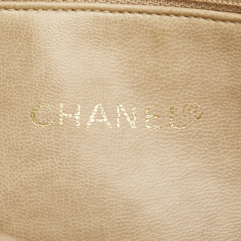 シャネル マトラッセ ココマーク チェーン トートバッグ グレー ライトグリーン キャンバス レザー レディース CHANEL 【中古】