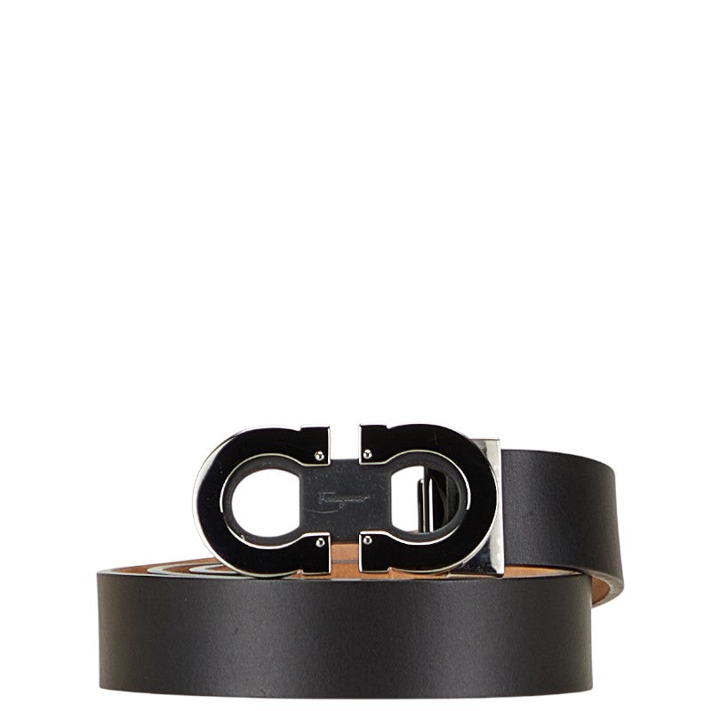 サルヴァトーレフェラガモ ガンチーニ ベルト サイズ:85/34 CT-678757 ブラック レザー メンズ Salvatore Ferragamo 【中古】