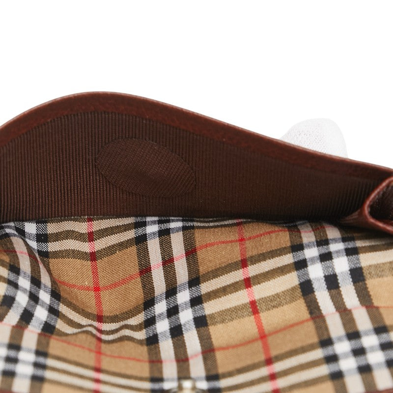 バーバリー ノバチェック キーケース 5連 ブラウン レザー レディース BURBERRY 【中古】