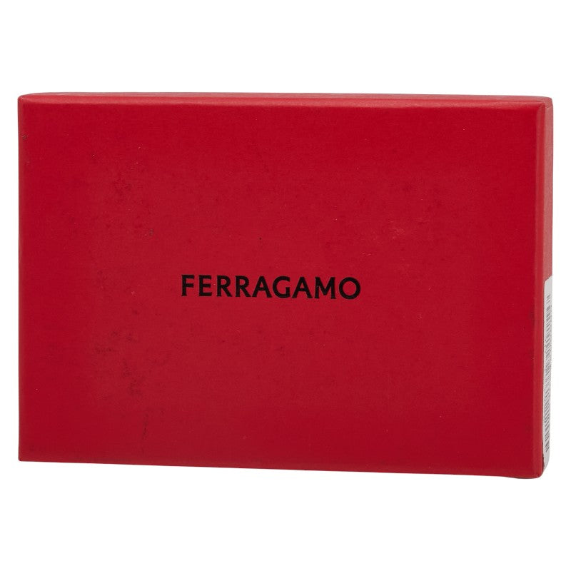 サルヴァトーレフェラガモ ガンチーニ パスケース カードケース IV-66A062 ブラック レザー メンズ Salvatore Ferragamo 【中古】