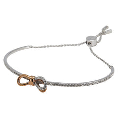 スワロフスキー Lifelong Bow リボン チェーン ブレスレット ローズゴールド シルバー クリスタル ミックスメタル仕上げ レディース SWAROVSKI 中古