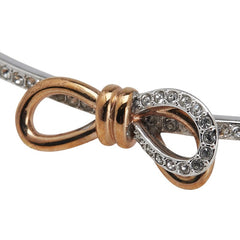 スワロフスキー Lifelong Bow リボン チェーン ブレスレット ローズゴールド シルバー クリスタル ミックスメタル仕上げ レディース SWAROVSKI 中古