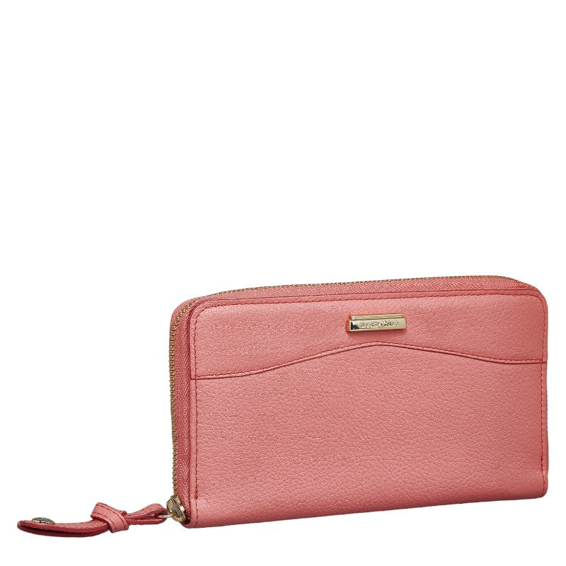 シーバイクロエ ラウンドファスナー 長財布 ピンク レザー レディース SEE BY CHLOE 【中古】