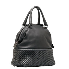 ボッテガヴェネタ イントレチャート ハンドバッグ ブラック レザー レディース BOTTEGAVENETA 【中古】