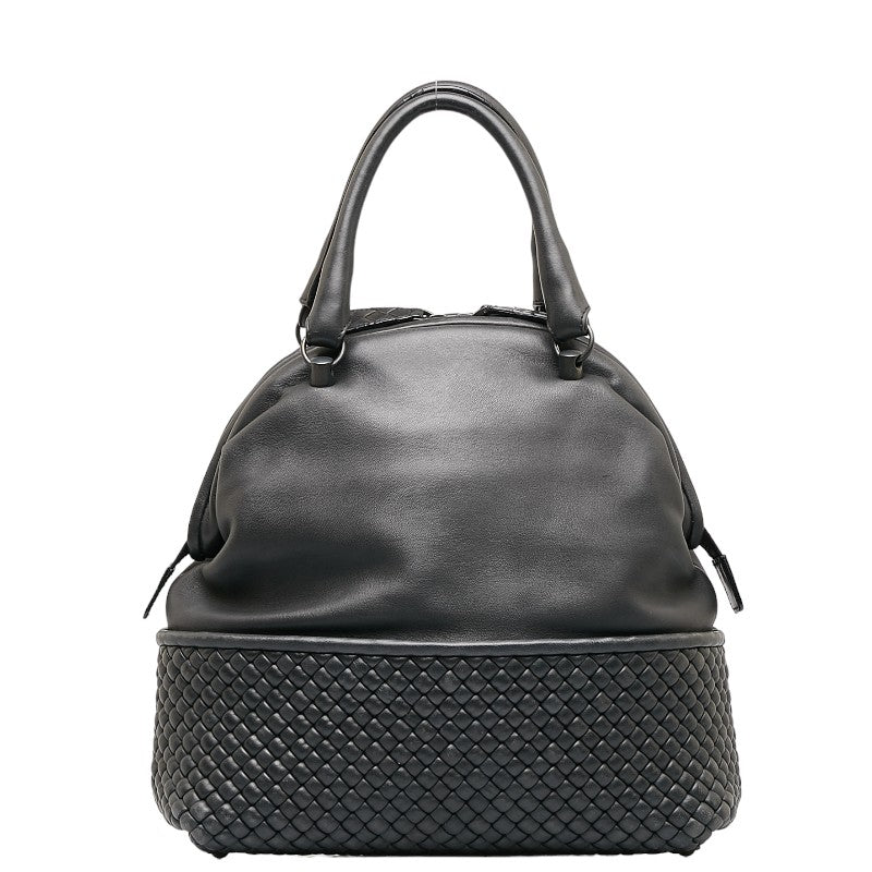 ボッテガヴェネタ イントレチャート ハンドバッグ ブラック レザー レディース BOTTEGAVENETA 【中古】