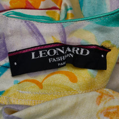 レオナール 総柄 ワンピース 半袖 サイズ：M グリーン マルチカラー コットン レディース LEONARD 【中古】