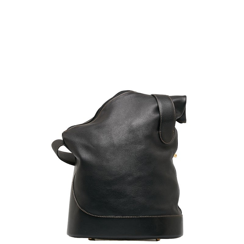 ロエベ アントン 斜め掛け ショルダーバッグ ブラック レザー レディース LOEWE 【中古】