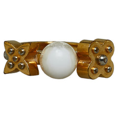 ルイ ヴィトン チャーミー リング 指輪 #M M75482 ゴールド メッキ フェイクパール レディース LOUIS VUITTON 【中古】