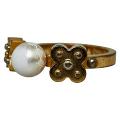 ルイ ヴィトン チャーミー リング 指輪 #M M75482 ゴールド メッキ フェイクパール レディース LOUIS VUITTON 【中古】