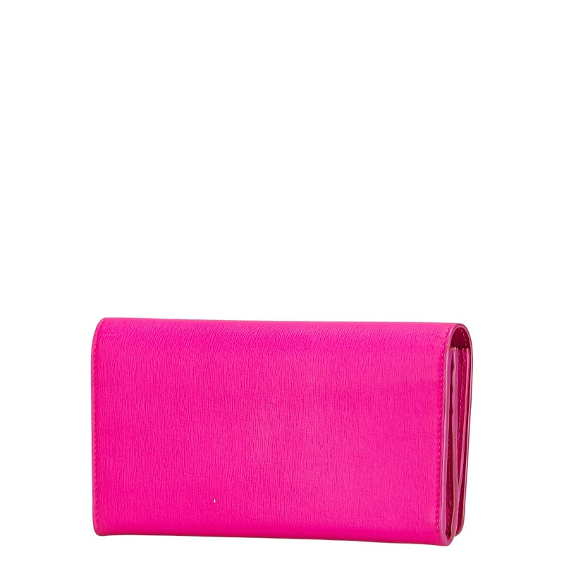 バレンシアガ ロゴ エッセンシャル 長財布 490624 ピンク レザー レディース BALENCIAGA 【中古】
