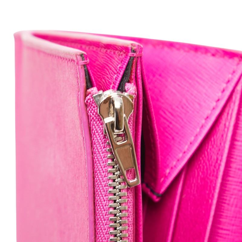 バレンシアガ ロゴ エッセンシャル 長財布 490624 ピンク レザー レディース BALENCIAGA 【中古】