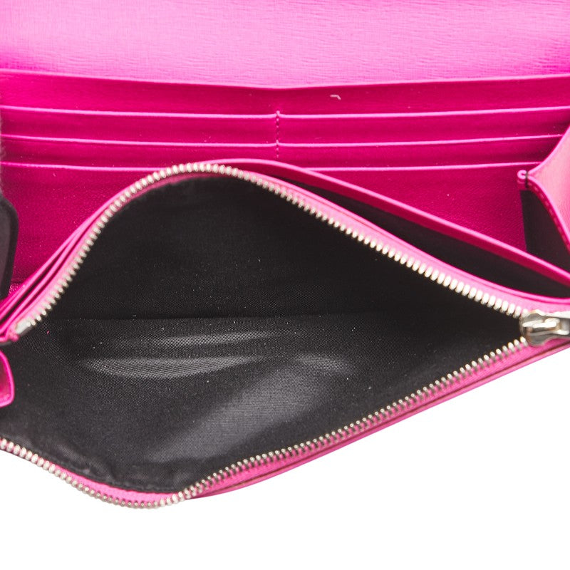 バレンシアガ ロゴ エッセンシャル 長財布 490624 ピンク レザー レディース BALENCIAGA 【中古】