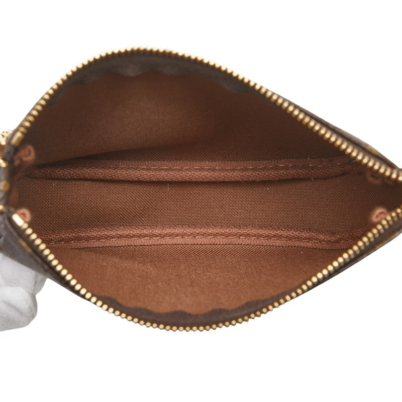 ルイ ヴィトン モノグラム ミニ ポシェット アクセソワール チェーン ポーチ M58009 ブラウン PVC レザー レディース LOUIS VUITTON 【中古】